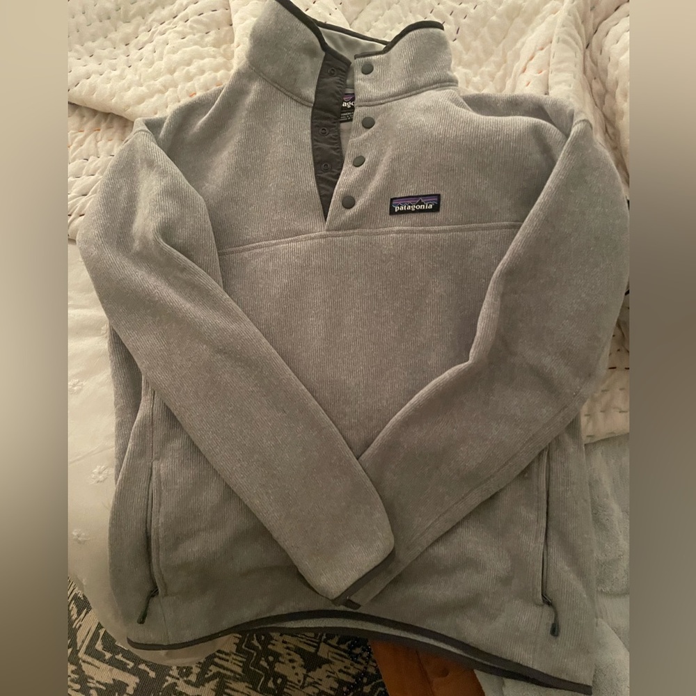 Patagonia Light Gray Snap-T Fleece Pullover